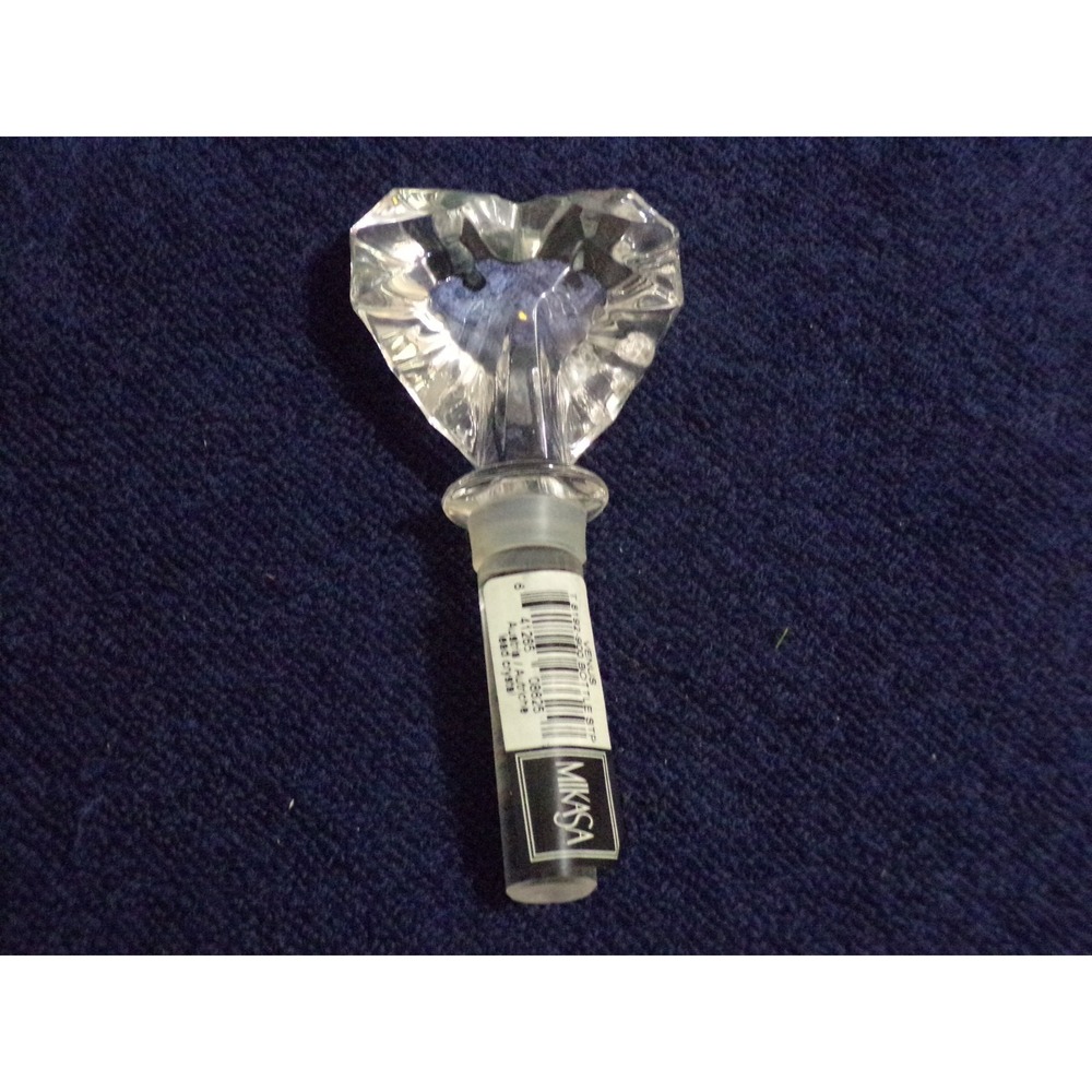 Mikasa Venus Austrian 4.5" Heart Shaped Crystal Wine Bottle Stopper Original Box
